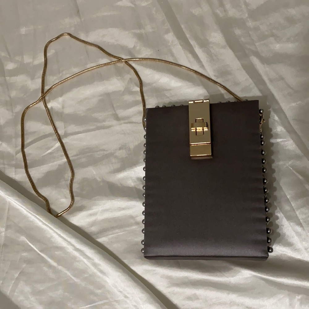 Zara, grey gold small bag, used once